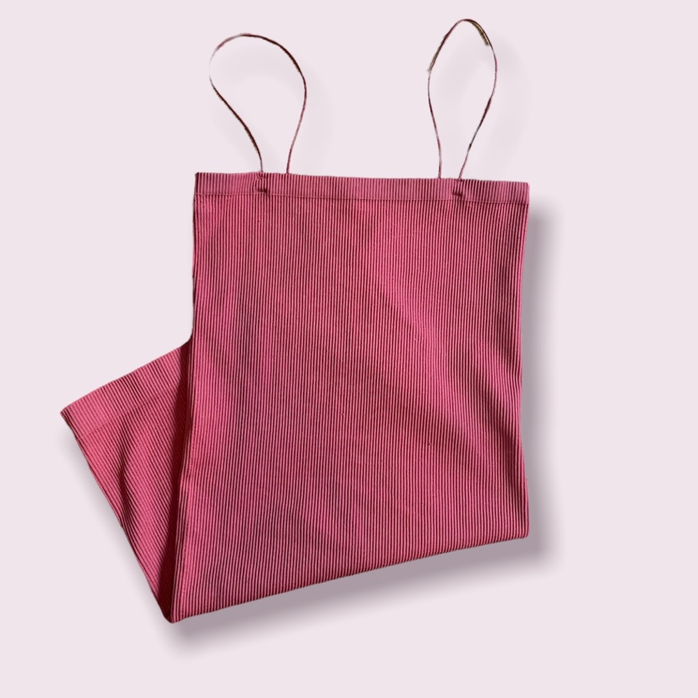 Urban Outfitters Out From Under Ribbed Bodycon Mini Cami Dress Red